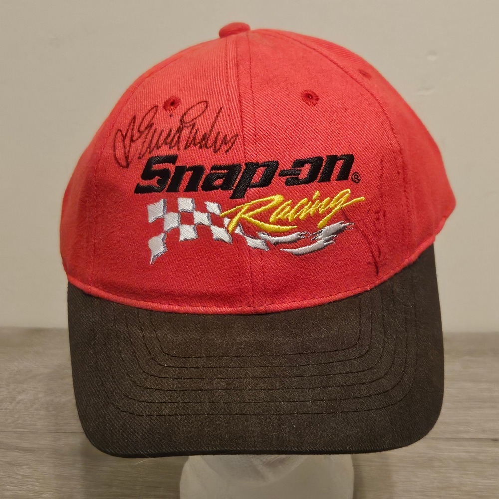 Snap-on‎ Racing Hat Mens Red Black Embroidered Adjustable Baseball Cap